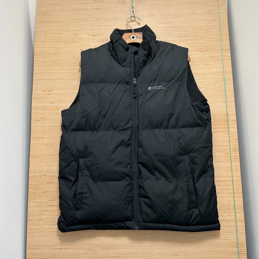 Mountain Warehouse Mens Black Puffer Vest Fleece Lined Collar Size M